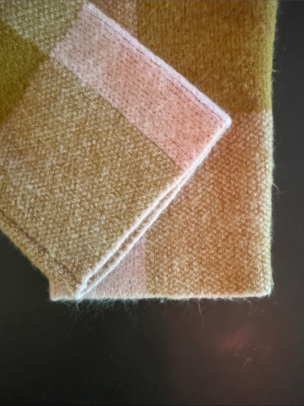 Umgee Pink and Mustard Cozy Knit Top - Picture 5 of 6
